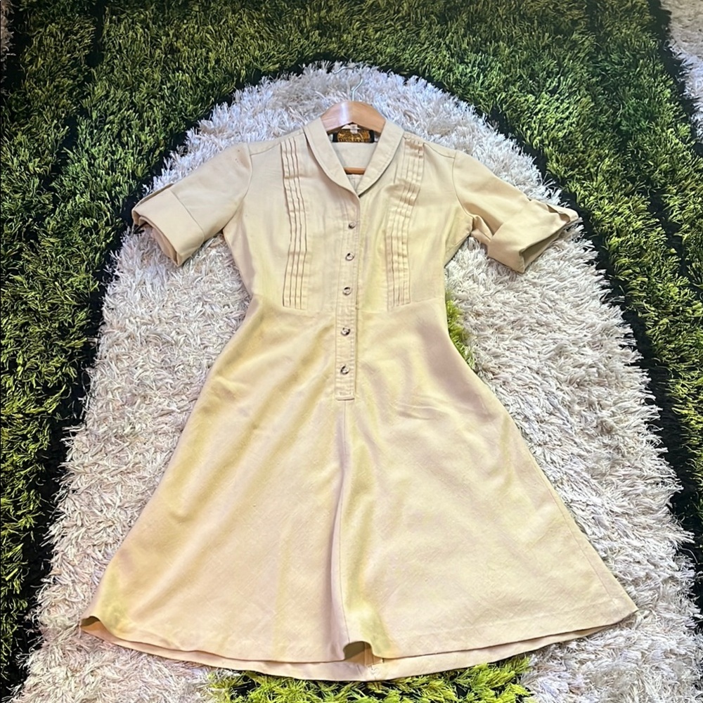 Vintage Cotton Twill Shirt Dress